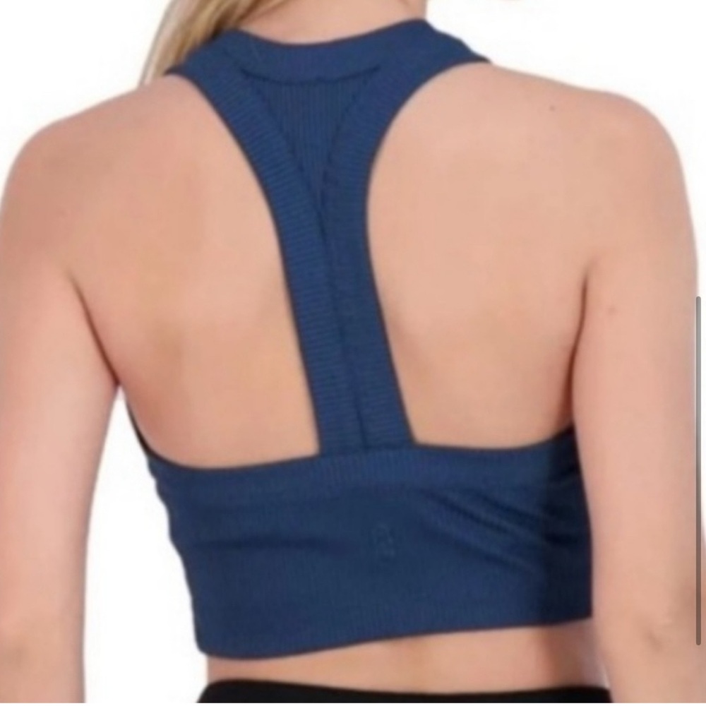 FP Movement Game Time Racerback Cami Navy Size M - Picture 3 of 7